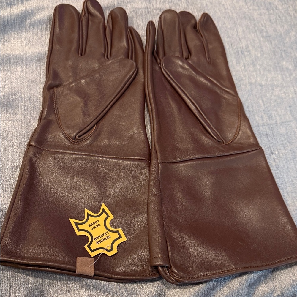 New Genuine Leather Gloves CHOCOLATE BROWN - Picture 5 of 8